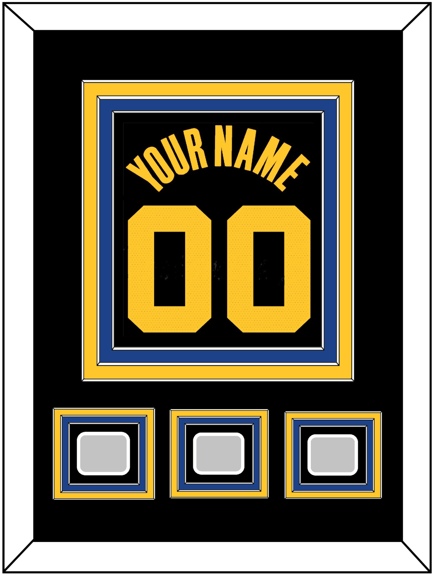 Golden State Name & Number With 3 Champions Patches - Black City (2021-2022) - Premier Tier 2