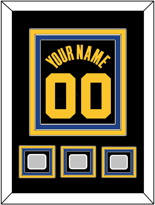Golden State Name & Number With 3 Champions Patches - Black City (2021-2022) - Premier Tier 2