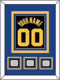 Golden State Name & Number With 3 Finals Patches - Black City (2021-2022) - Triple Mat 3