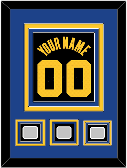 Golden State Name & Number With 3 Champions Patches - Black City (2021-2022) - Premier Tier 3
