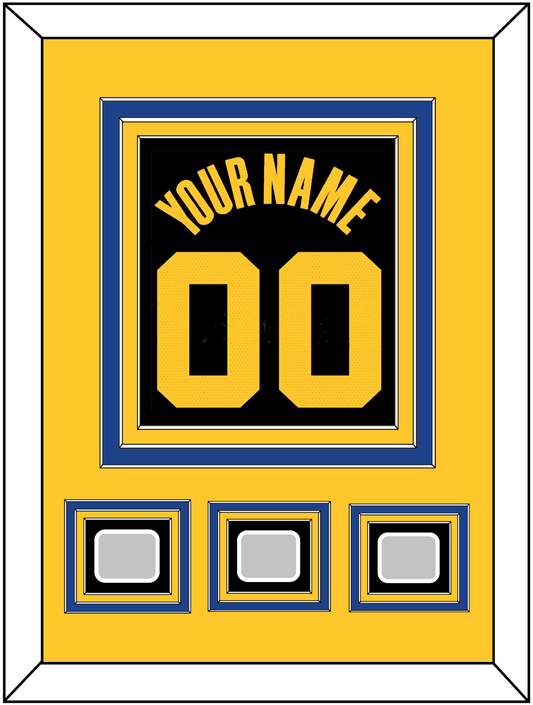 Golden State Name & Number With 3 Champions Patches - Black City (2021-2022) - Premier Tier 4