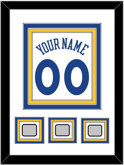 Golden State Name & Number With 3 Champions Patches - Home White (2010-2019) - Premier Tier 1