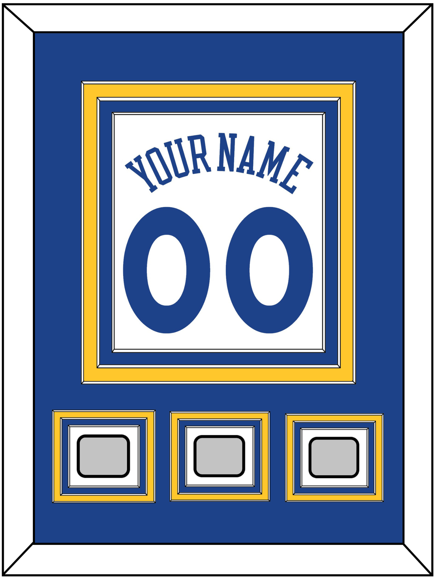 Golden State Name & Number With 3 Finals Patches - Home White (2010-2019) - Premier Tier 2