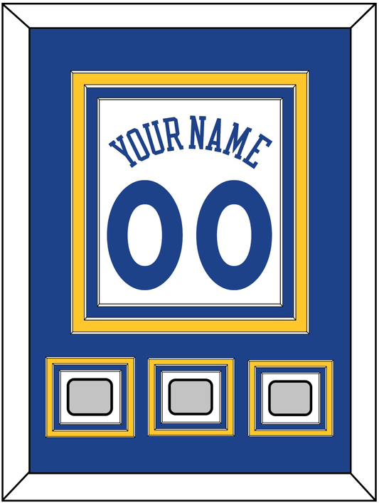 Golden State Name & Number With 3 Finals Patches - Home White (2010-2019) - Premier Tier 2