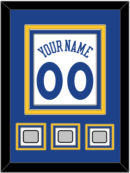 Golden State Name & Number With 3 Champions Patches - Home White (2010-2019) - Premier Tier 2