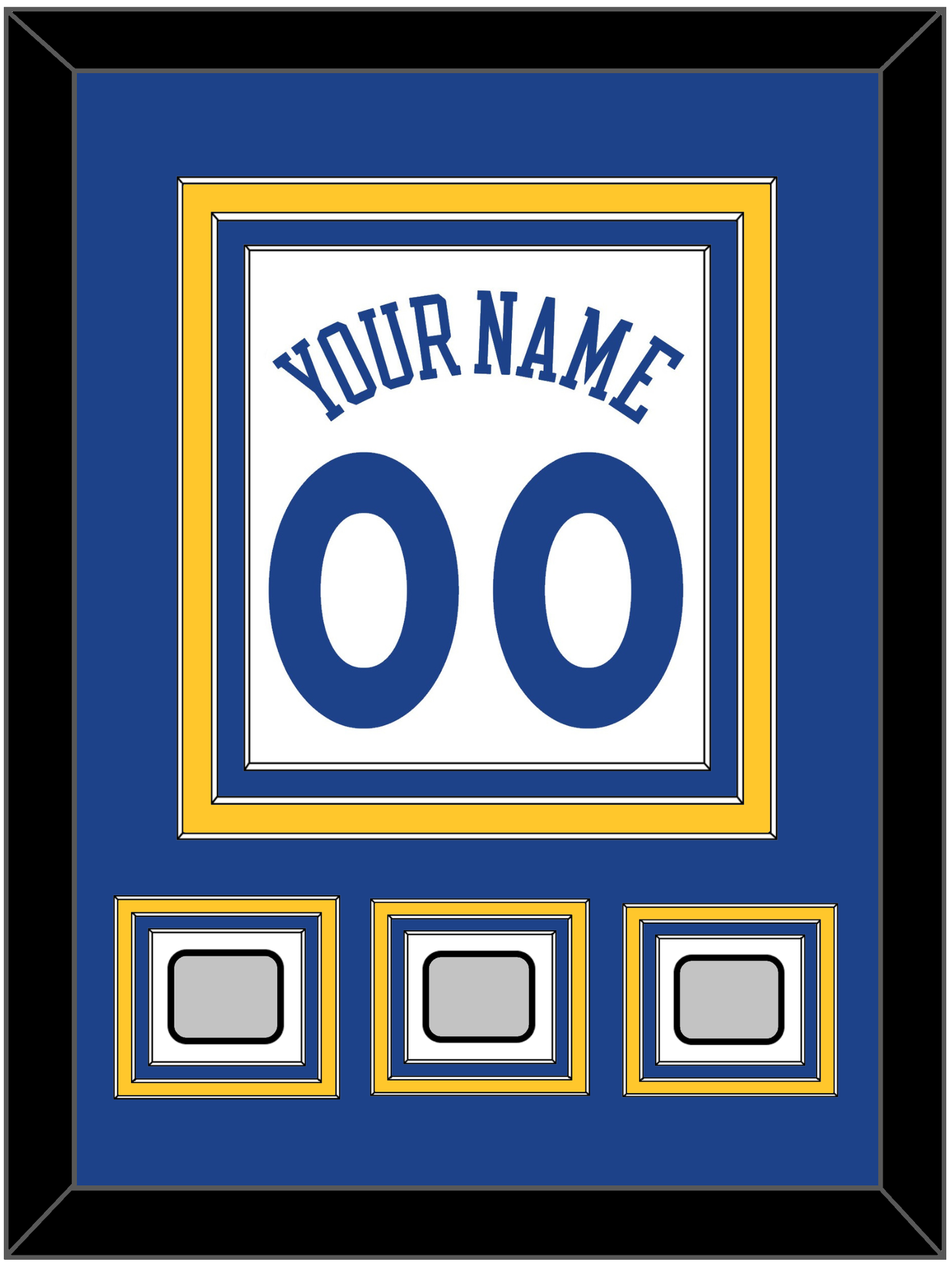 Golden State Name & Number With 3 Finals Patches - Home White (2010-2019) - Premier Tier 2