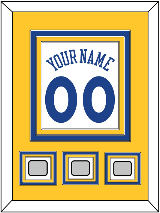 Golden State Name & Number With 3 Finals Patches - Home White (2010-2019) - Premier Tier 3