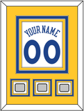 Golden State Name & Number With 3 Champions Patches - Home White (2010-2019) - Triple Mat 3