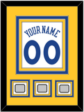 Golden State Name & Number With 3 Champions Patches - Home White (2010-2019) - Triple Mat 3