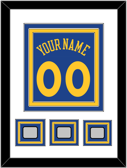 Golden State Name & Number With 3 Finals Patches - Road Blue (2010-2019) - Premier Tier 1