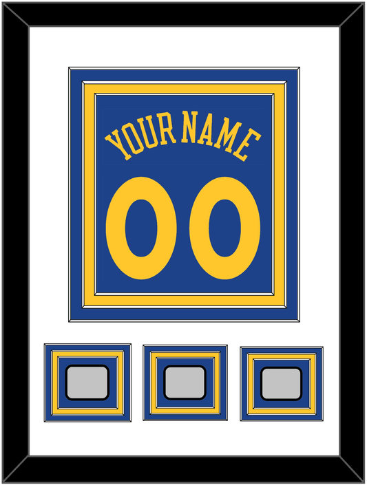Golden State Name & Number With 3 Finals Patches - Road Blue (2010-2019) - Premier Tier 1