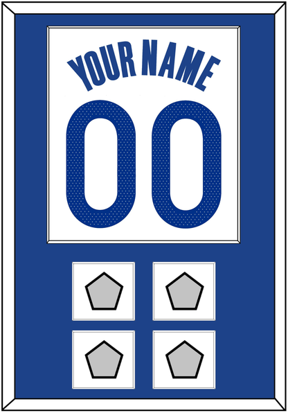 Golden State Name & Number With 4 Finals Patches - White Association - Essential Tier 1