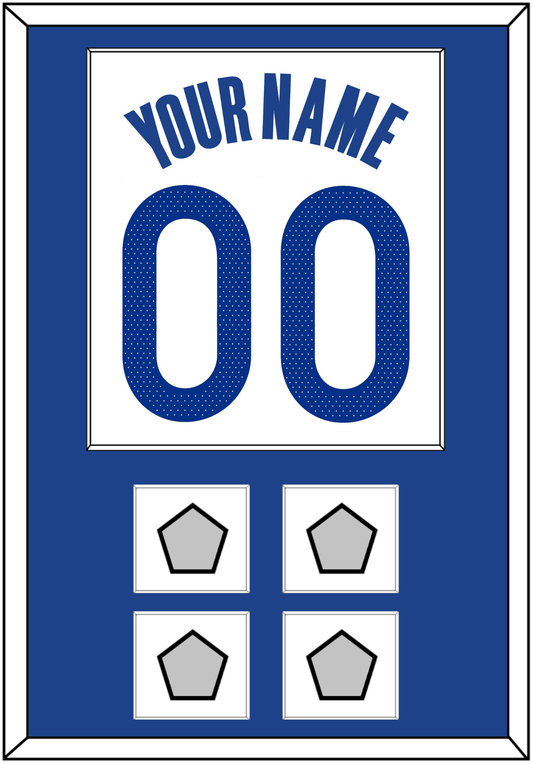 Golden State Name & Number With 4 Finals Patches - White Association - Essential Tier 1