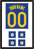 Golden State Name & Number With 4 Finals Patches - Blue Icon - Single Mat 1