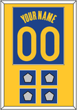 Golden State Name & Number With 4 Champions Patches - Blue Icon - Single Mat 2