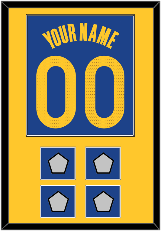 Golden State Name & Number With 4 Finals Patches - Blue Icon - Essential Tier 2