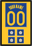Golden State Name & Number With 4 Champions Patches - Blue Icon - Single Mat 2