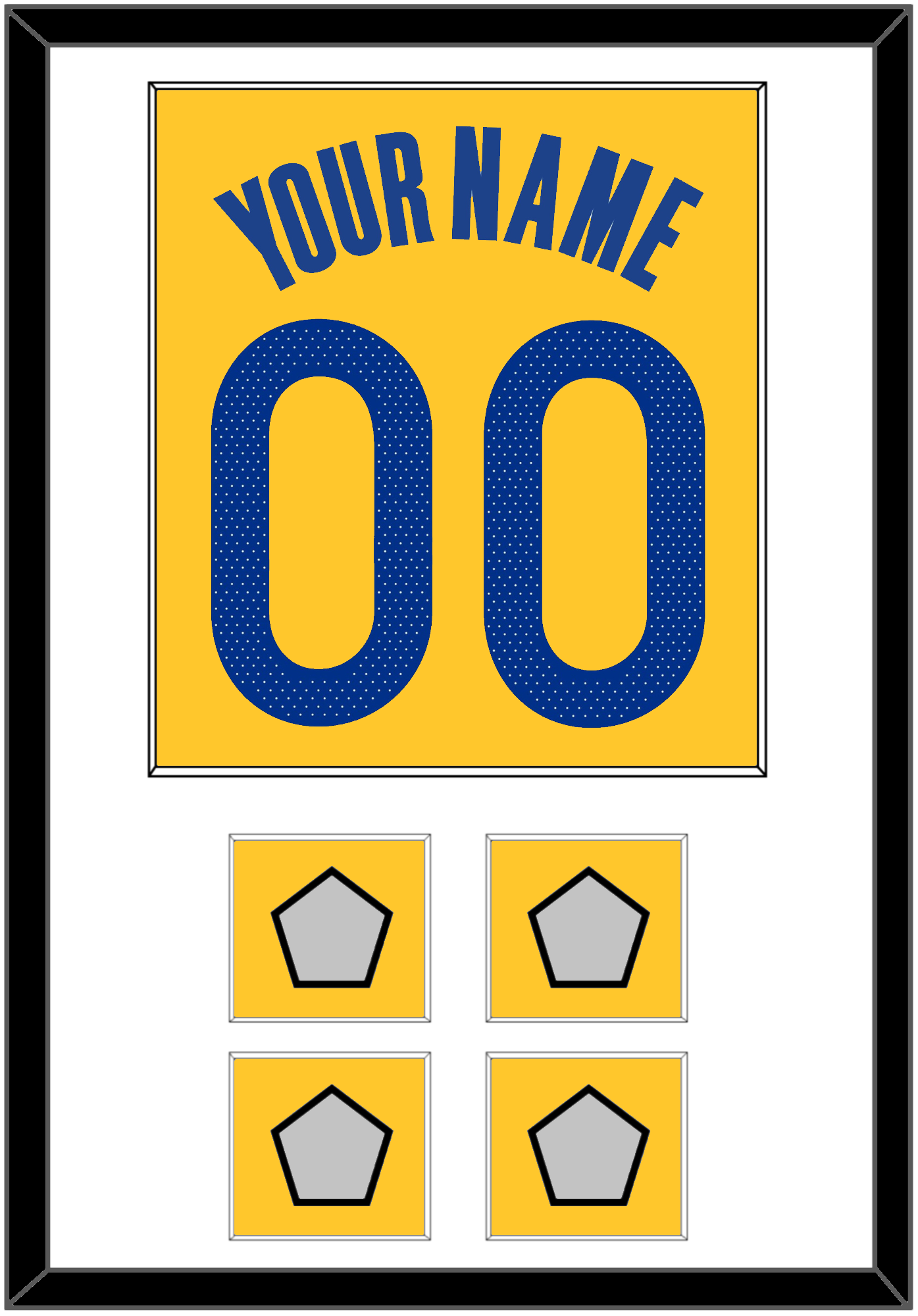 Golden State Name & Number With 4 Finals Patches - Yellow Statement (2019-2022) - Essential Tier 1