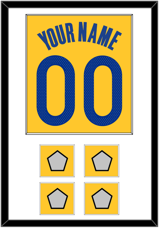 Golden State Name & Number With 4 Finals Patches - Yellow Statement (2019-2022) - Essential Tier 1