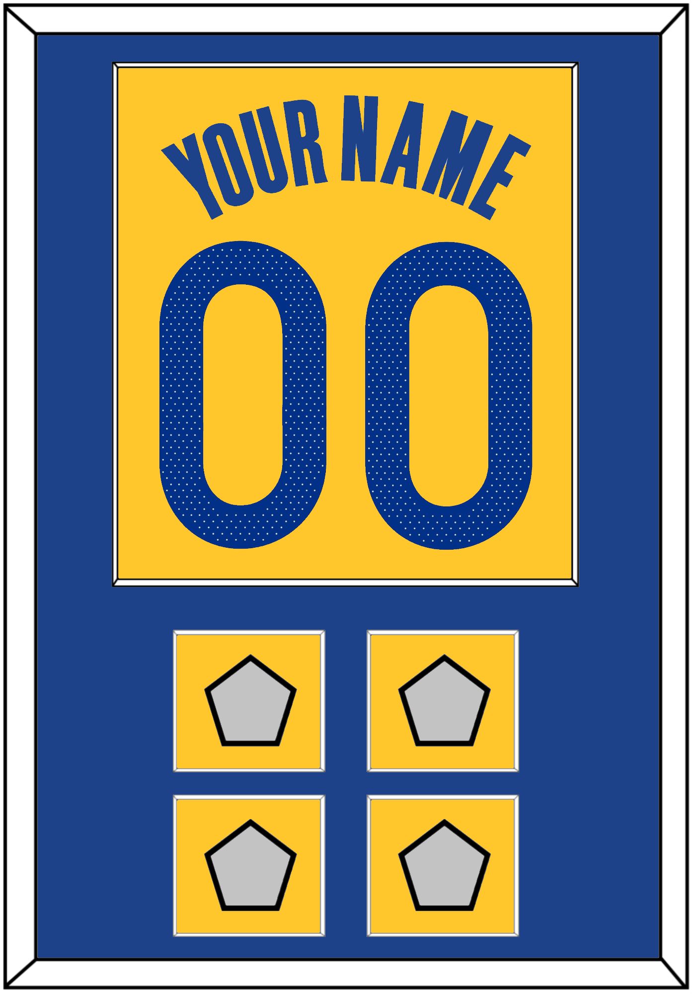 Golden State Name & Number With 4 Finals Patches - Yellow Statement (2019-2022) - Essential Tier 2