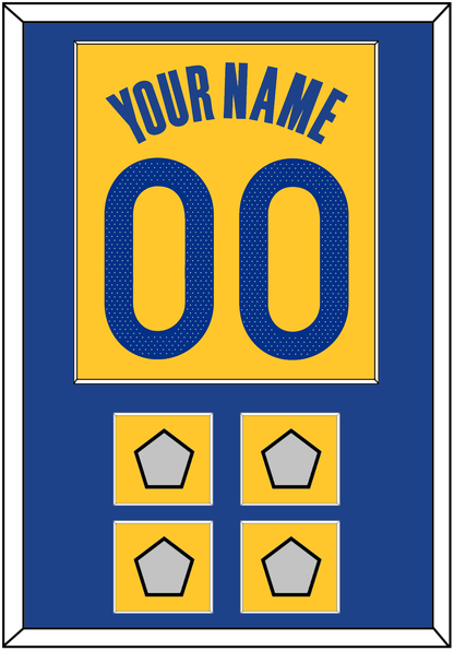 Golden State Name & Number With 4 Finals Patches - Yellow Statement (2019-2022) - Essential Tier 2