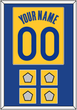Golden State Name & Number With 4 Champions Patches - Yellow Statement (2019-2022) - Single Mat 2