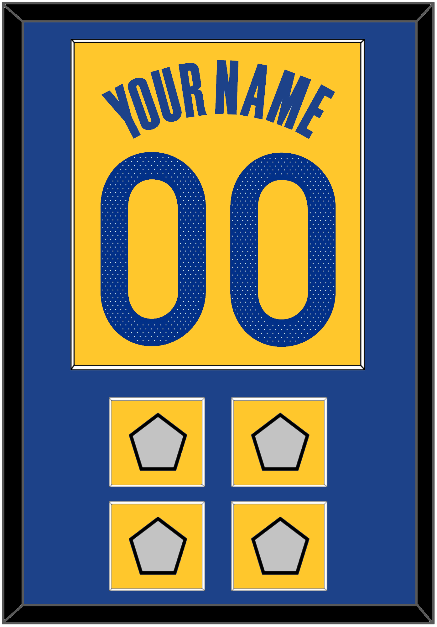 Golden State Name & Number With 4 Finals Patches - Yellow Statement (2019-2022) - Essential Tier 2