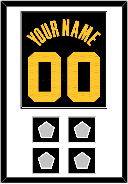 Golden State Name & Number With 4 Champions Patches - Black City (2021-2022) - Essential Tier 1