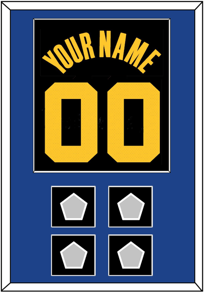 Golden State Name & Number With 4 Champions Patches - Black City (2021-2022) - Essential Tier 2