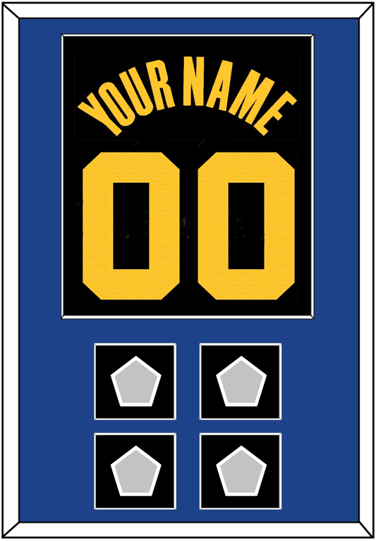 Golden State Name & Number With 4 Champions Patches - Black City (2021-2022) - Essential Tier 2