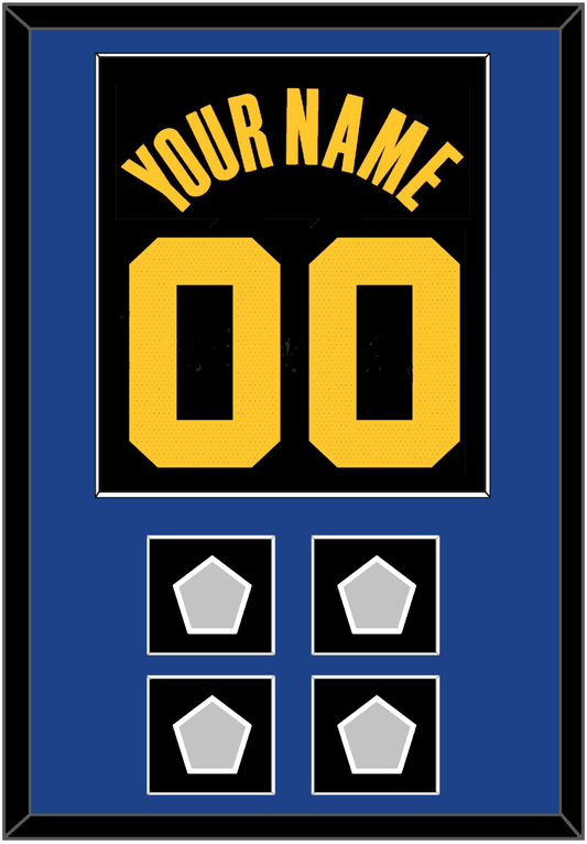 Golden State Name & Number With 4 Champions Patches - Black City (2021-2022) - Essential Tier 2