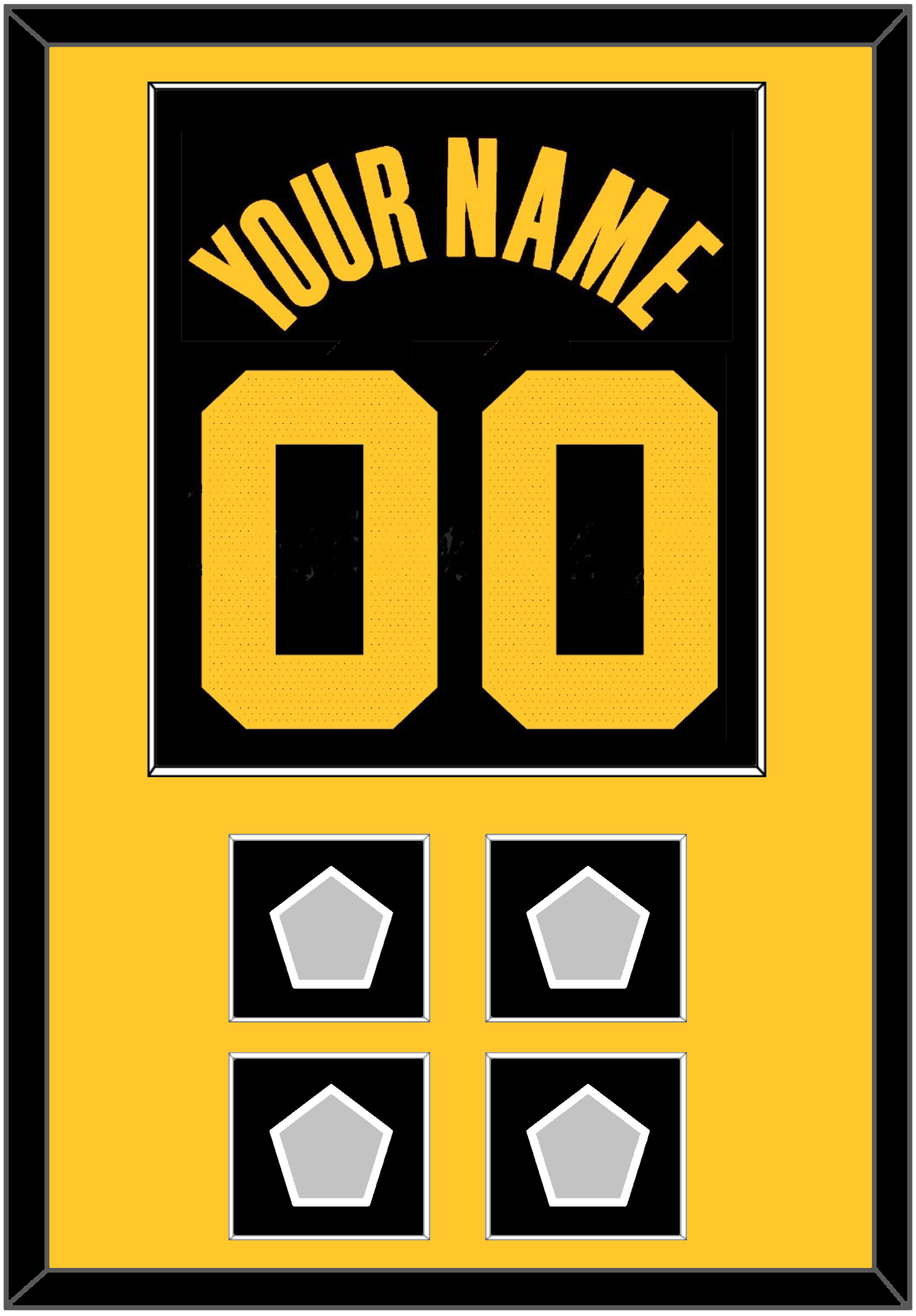 Golden State Name & Number With 4 Champions Patches - Black City (2021-2022) - Essential Tier 3