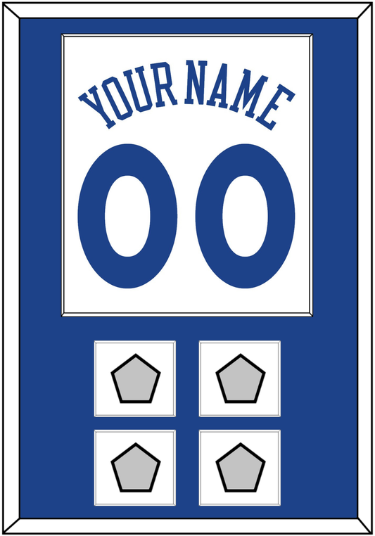 Golden State Name & Number With 4 Champions Patches - Home White (2010-2019) - Essential Tier 1