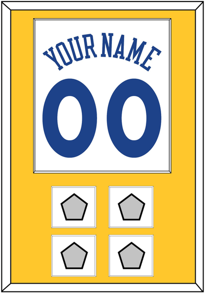 Golden State Name & Number With 4 Finals Patches - Home White (2010-2019) - Essential Tier 2