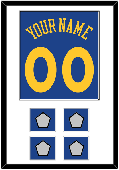 Golden State Name & Number With 4 Finals Patches - Road Blue (2010-2019) - Essential Tier 1