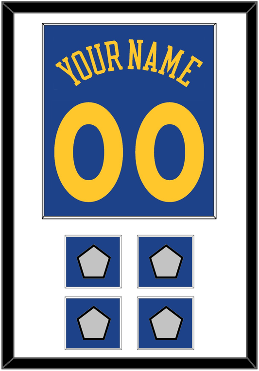 Golden State Name & Number With 4 Finals Patches - Road Blue (2010-2019) - Essential Tier 1