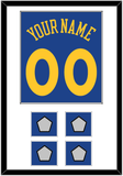 Golden State Name & Number With 4 Finals Patches - Road Blue (2010-2019) - Single Mat 1