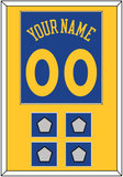 Golden State Name & Number With 4 Finals Patches - Road Blue (2010-2019) - Single Mat 2