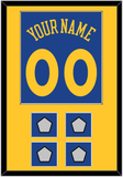 Golden State Name & Number With 4 Finals Patches - Road Blue (2010-2019) - Single Mat 2