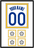Golden State Name & Number With 4 Finals Patches - White Association - Double Mat 1