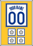Golden State Name & Number With 4 Champions Patches - White Association - Double Mat 3