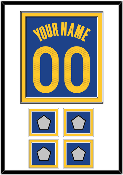 Golden State Name & Number With 4 Finals Patches - Blue Icon - Signature Tier 1