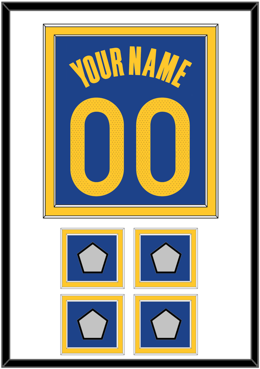 Golden State Name & Number With 4 Finals Patches - Blue Icon - Signature Tier 1