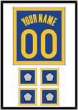 Golden State Name & Number With 4 Finals Patches - Blue Icon - Double Mat 1