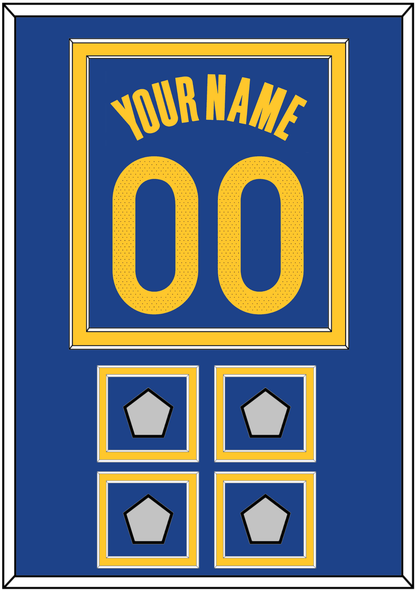 Golden State Name & Number With 4 Finals Patches - Blue Icon - Signature Tier 2