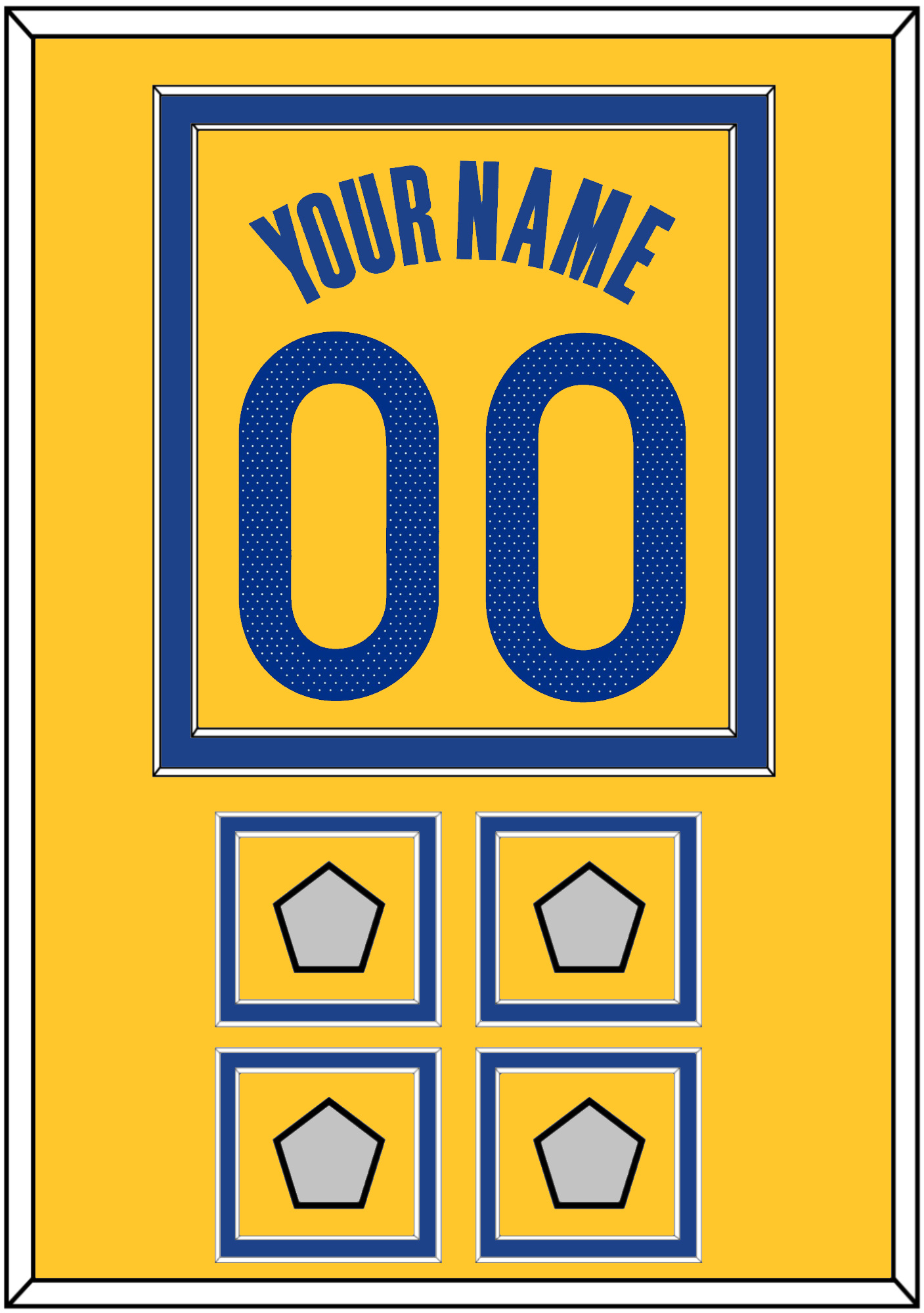 Golden State Name & Number With 4 Finals Patches - Yellow Statement (2019-2022) - Signature Tier 2