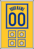Golden State Name & Number With 4 Finals Patches - Yellow Statement (2019-2022) - Double Mat 2