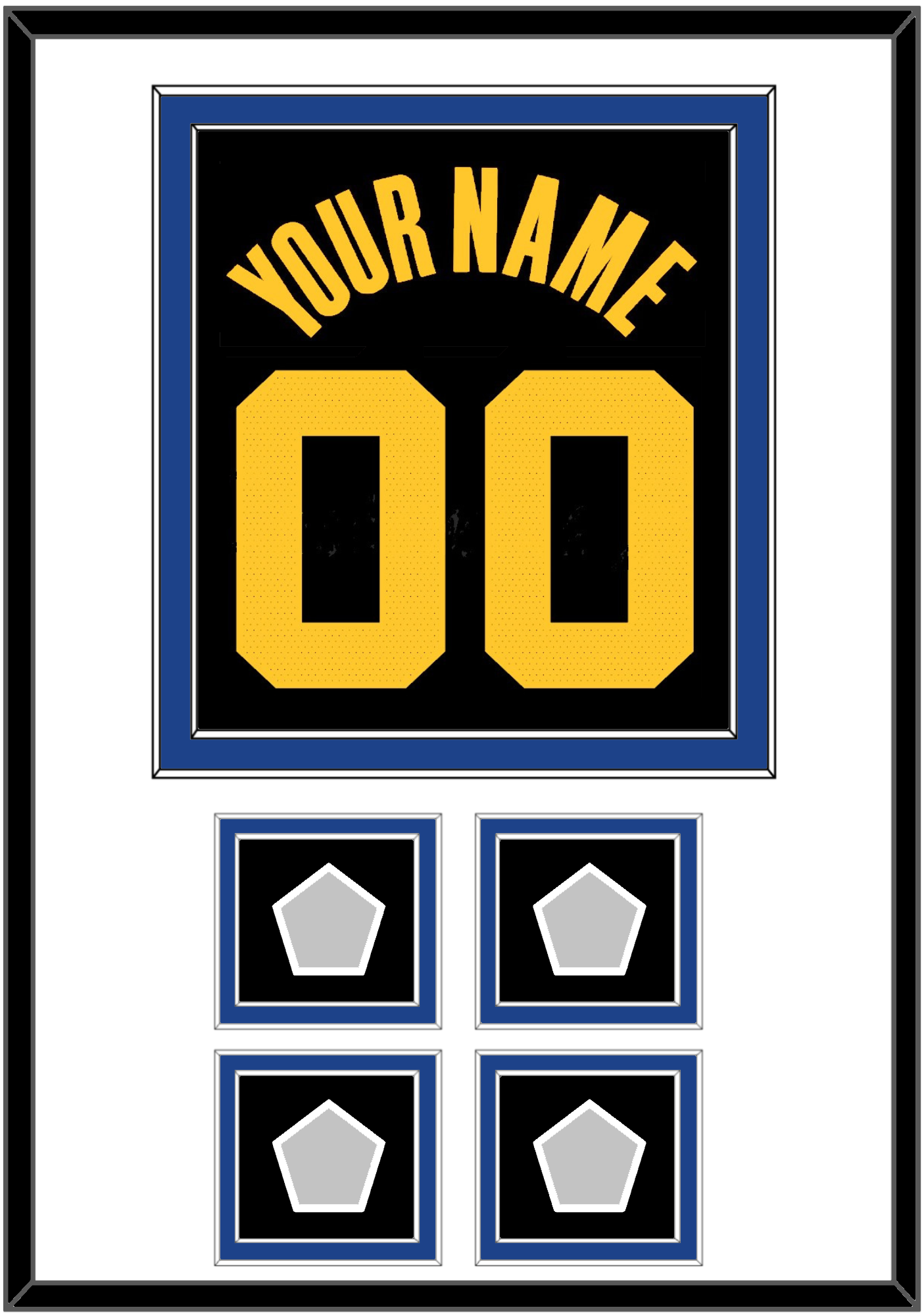 Golden State Name & Number With 4 Finals Patches - Black City (2021-2022) - Signature Tier 1