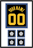 Golden State Name & Number With 4 Champions Patches - Black City (2021-2022) - Double Mat 1