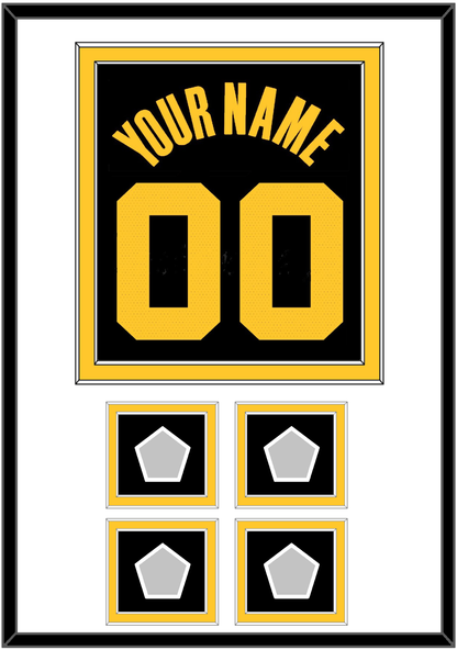 Golden State Name & Number With 4 Champions Patches - Black City (2021-2022) - Signature Tier 2